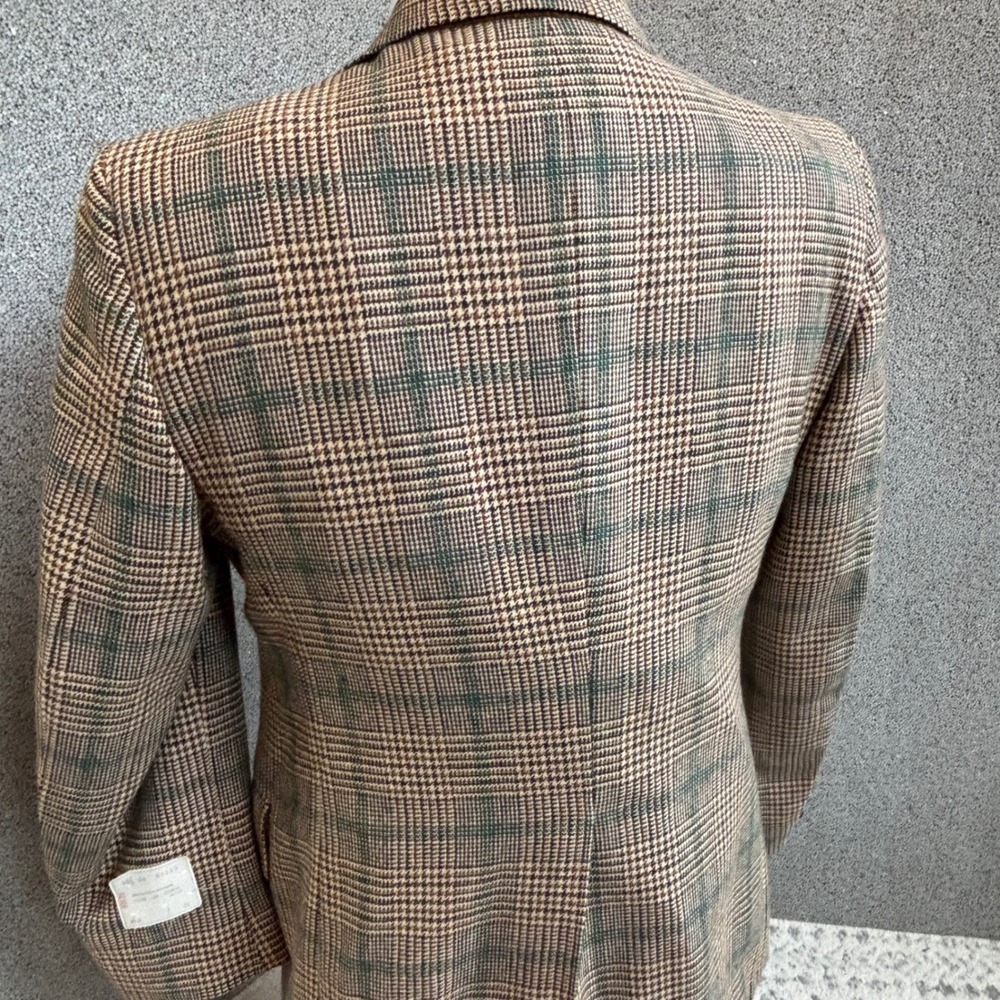 Clipper Craft NY Store 60-70's Blazer 40R Brown Plaid NWT Deadstock Academia - Picture 2 of 12